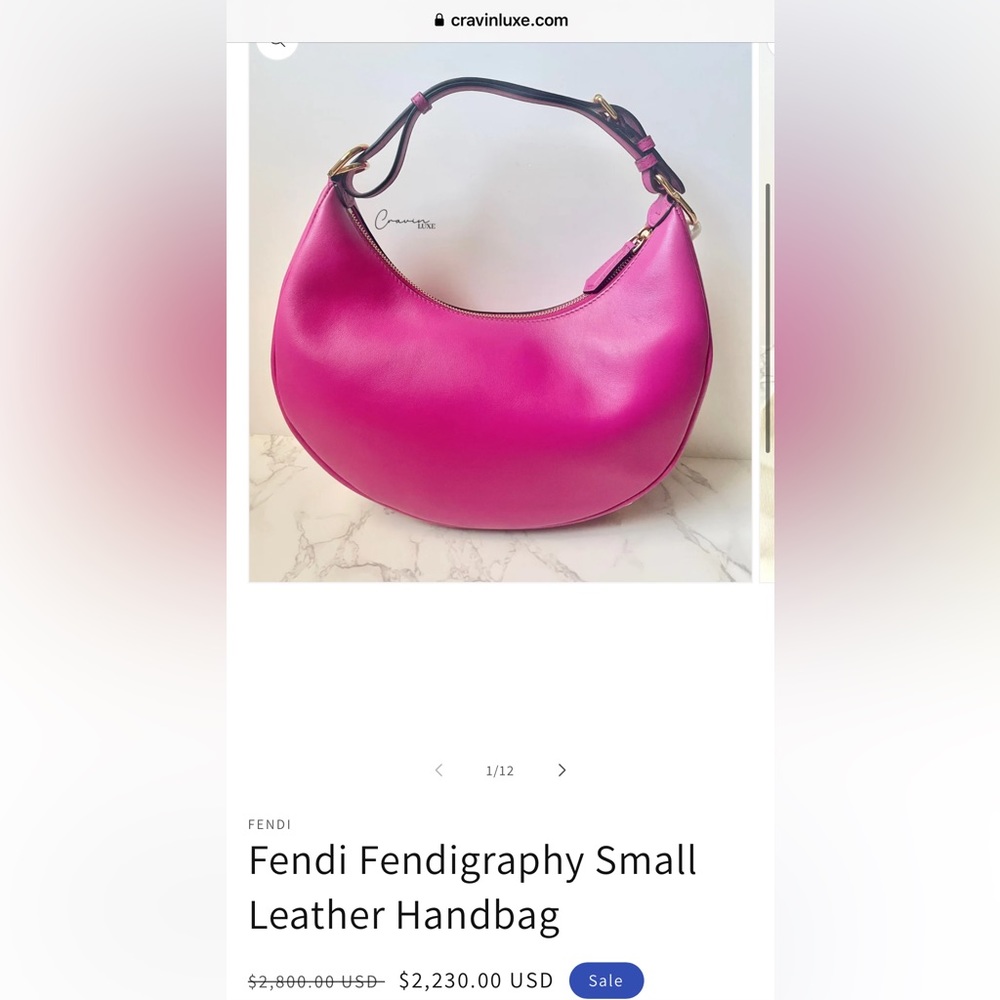 ❌SOLD❌ New Fendi Fendigraphy Small Leather Shoulder Bag - Picture 14 of 14